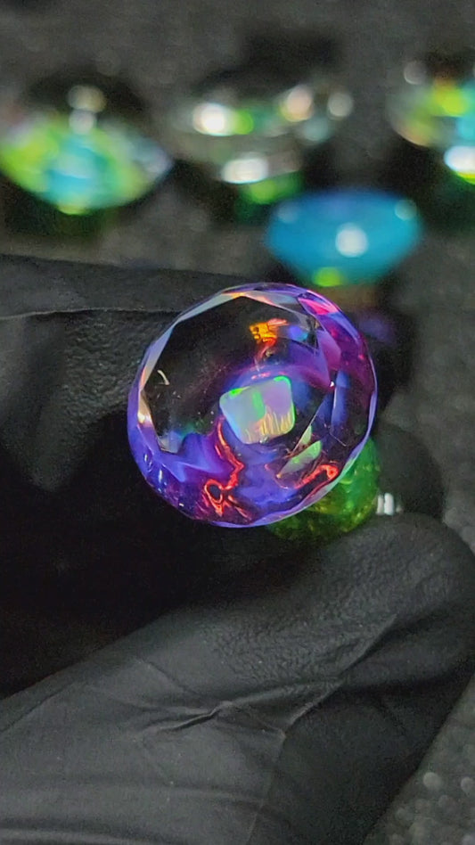 Faceted Royal Jelly X  Slyme, opal encased faceted (20mm wide gem)