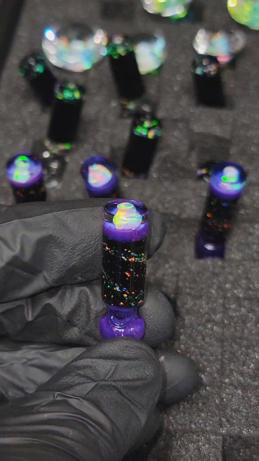 Royal jelly, UV Crushed opal, opal topped nunchuck