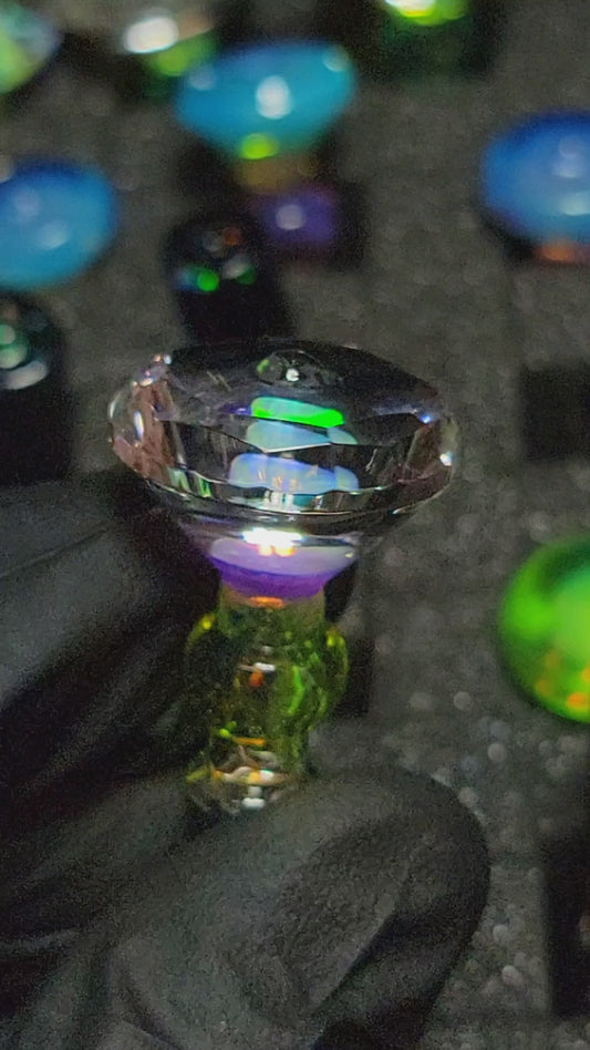 Faceted Royal Jelly x Slyme Opal encased, (25mm wide Gem)  joystick